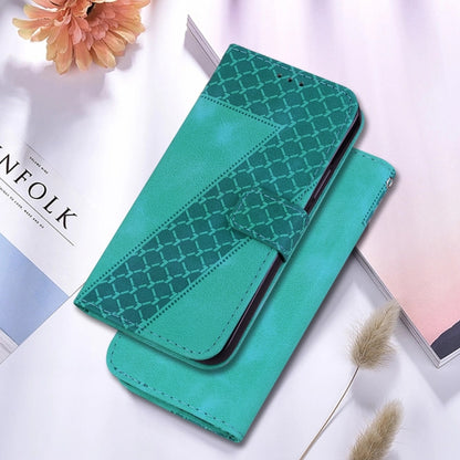 For OnePlus 13 Seven-shaped Embossed Leather Phone Case(Green) - OnePlus Cases by buy2fix | Online Shopping UK | buy2fix