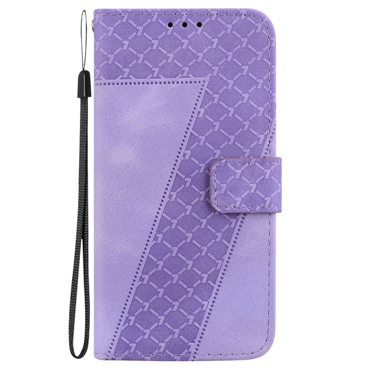 For OnePlus 13 Seven-shaped Embossed Leather Phone Case(Purple) - OnePlus Cases by buy2fix | Online Shopping UK | buy2fix