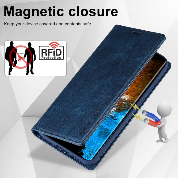 For Samsung Galaxy S24 LC.IMEEKE RFID Anti-theft Leather Phone Case(Blue) - Galaxy S24 5G Cases by LC.IMEEKE | Online Shopping UK | buy2fix