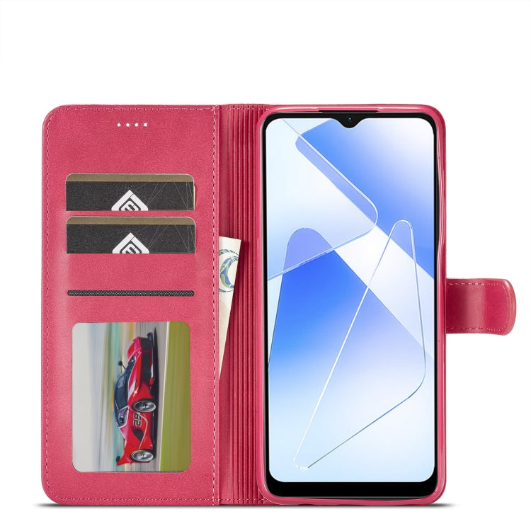 For Samsung Galaxy A55 5G LC.IMEEKE Calf Texture Leather Phone Case(Red) - Galaxy Phone Cases by LC.IMEEKE | Online Shopping UK | buy2fix