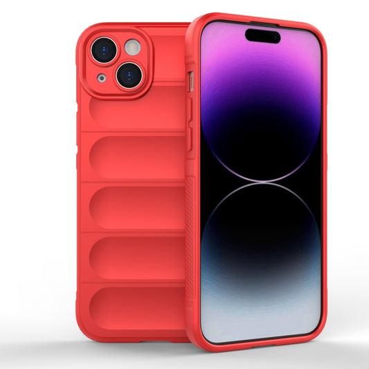 For iPhone 15 Plus Magic Shield TPU + Flannel Phone Case(Red) - iPhone 15 Plus Cases by buy2fix | Online Shopping UK | buy2fix
