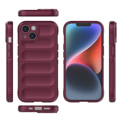 For iPhone 15 Magic Shield TPU + Flannel Phone Case(Wine Red) - iPhone 15 Cases by buy2fix | Online Shopping UK | buy2fix