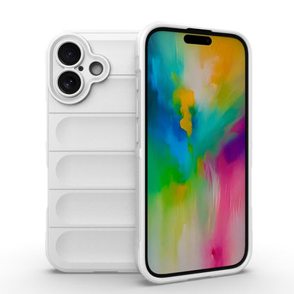 For iPhone 16 Magic Shield TPU + Flannel Phone Case(White) - iPhone 16 Cases by buy2fix | Online Shopping UK | buy2fix