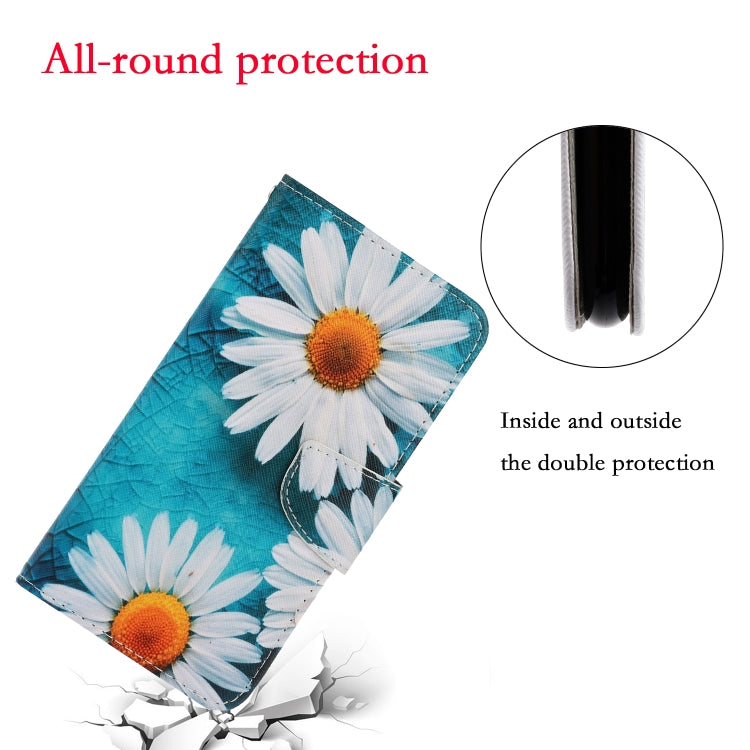 For iPhone 16 3D Colored Drawing Flip Leather Phone Case(Daisy) - iPhone 16 Cases by buy2fix | Online Shopping UK | buy2fix