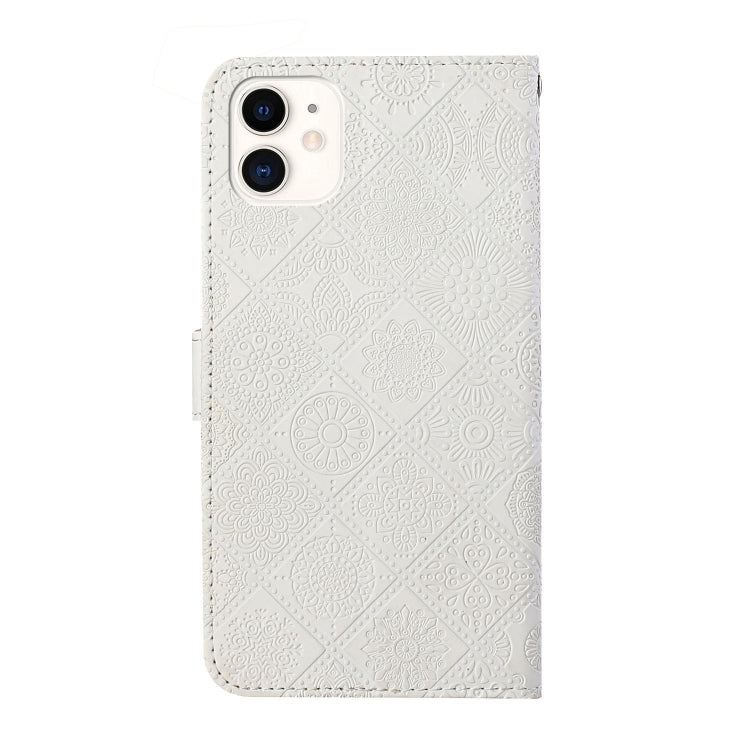 For iPhone 16 Pro Ethnic Style Embossed Pattern Leather Phone Case(White) - iPhone 16 Pro Cases by buy2fix | Online Shopping UK | buy2fix