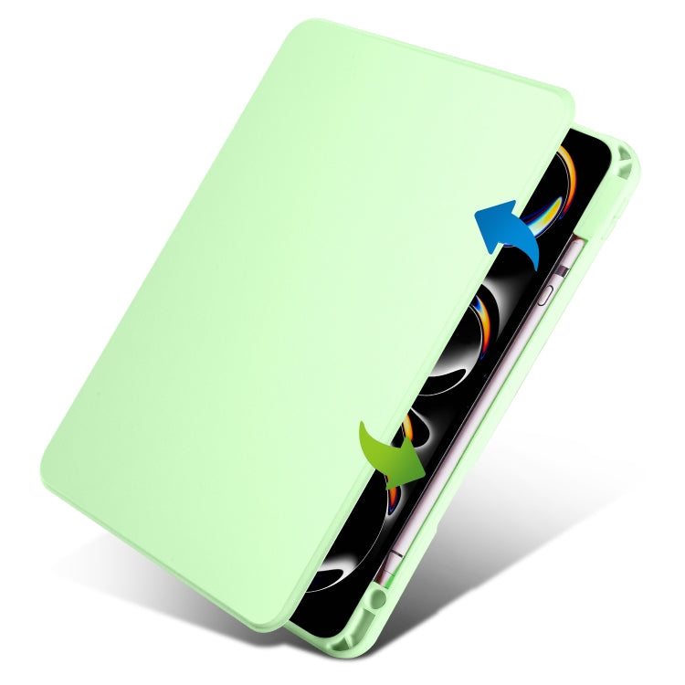 For iPad Pro 11 2024 Acrylic 360 Rotation Detachable Leather Tablet Case(Green) - iPad Pro 11 2024 Cases by buy2fix | Online Shopping UK | buy2fix