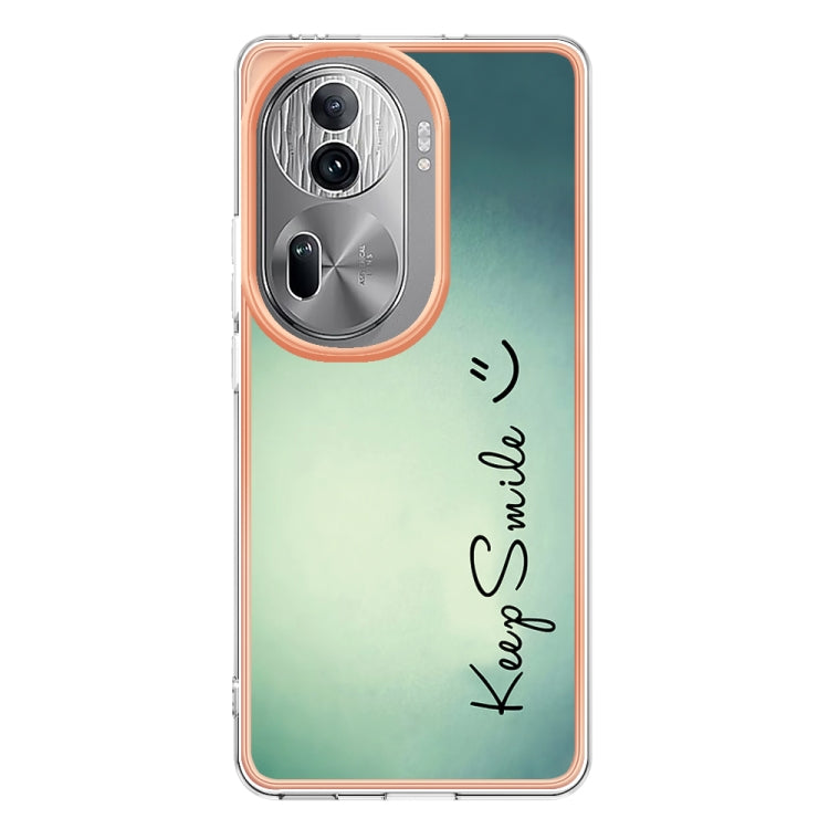 For OPPO Reno11 Pro 5G Global Electroplating Marble Dual-side IMD Phone Case(Smile) - Reno11 Pro Cases by buy2fix | Online Shopping UK | buy2fix