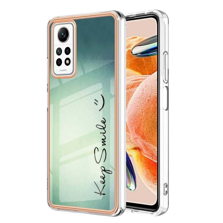 For Xiaomi Redmi Note 12 Pro 4G Global Electroplating Marble Dual-side IMD Phone Case(Smile) - Xiaomi Cases by buy2fix | Online Shopping UK | buy2fix