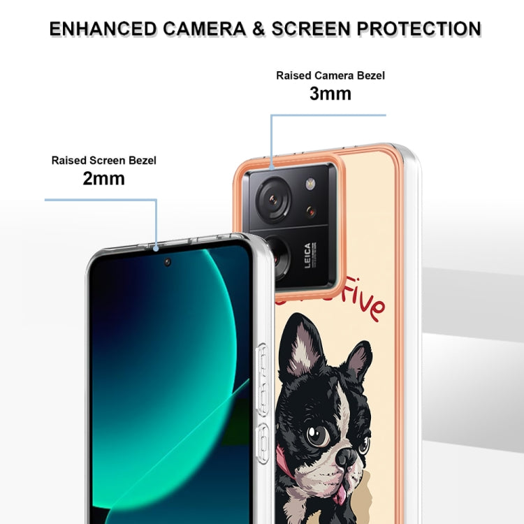 For Xiaomi 13T/13T Pro Electroplating Marble Dual-side IMD Phone Case(Lucky Dog) - Xiaomi Cases by buy2fix | Online Shopping UK | buy2fix