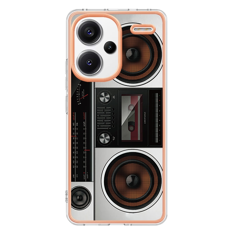 For Xiaomi Redmi Note 13 Pro+ 5G Electroplating Marble Dual-side IMD Phone Case(Retro Radio) - Note 13 Pro+ Cases by buy2fix | Online Shopping UK | buy2fix