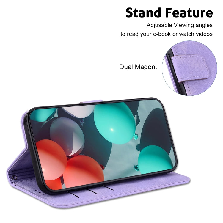 For Samsung Galaxy Note20 Ultra 7-shaped Embossed Leather Phone Case(Purple) - Galaxy Note20 Ultra Cases by buy2fix | Online Shopping UK | buy2fix