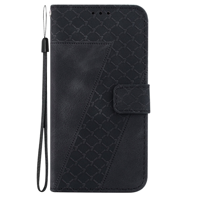 For Samsung Galaxy S23 Ultra 5G 7-shaped Embossed Leather Phone Case(Black) - Galaxy S23 Ultra 5G Cases by buy2fix | Online Shopping UK | buy2fix