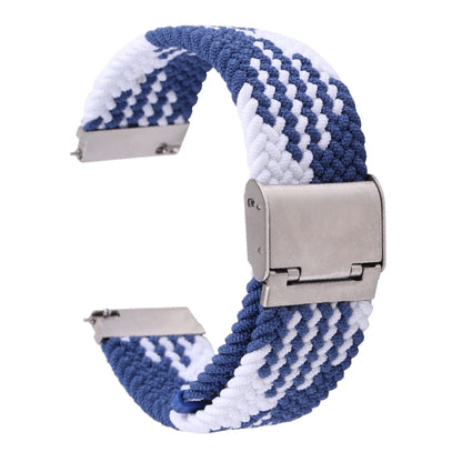 For Samsung Galaxy Watch 6 / 6 Classic Nylon Braided Metal Buckle Watch Band(Z Blue White) - Watch Bands by buy2fix | Online Shopping UK | buy2fix