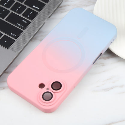 For iPhone 16 Liquid TPU Silicone Gradient MagSafe Phone Case(Pink Blue) - iPhone 16 Cases by buy2fix | Online Shopping UK | buy2fix