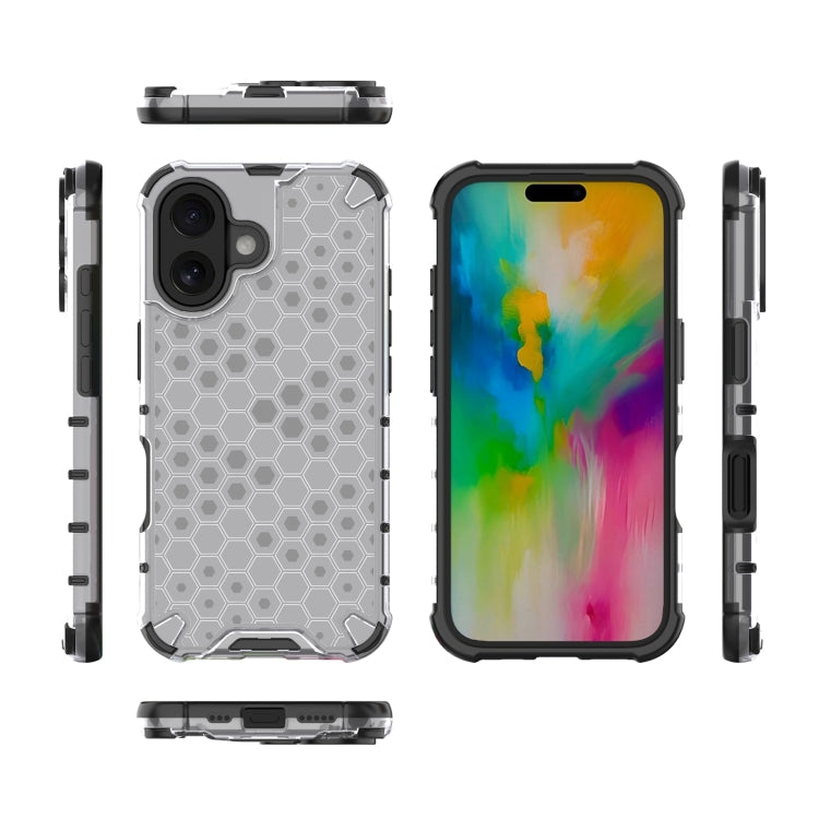 For iPhone 16 Plus Honeycomb Shockproof Phone Case(White) - iPhone 16 Plus Cases by buy2fix | Online Shopping UK | buy2fix