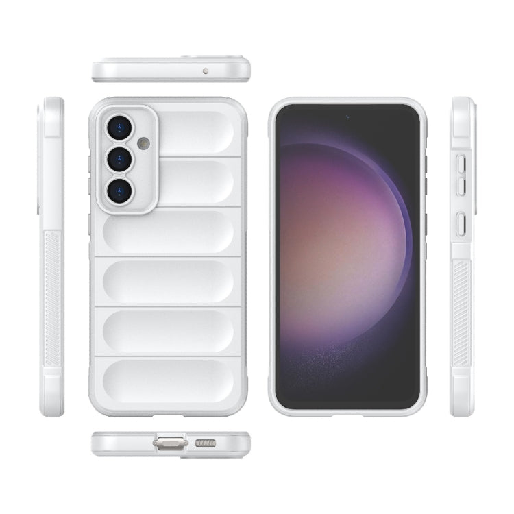 For Samsung Galaxy S23 FE 5G Magic Shield TPU + Flannel Phone Case(White) - Galaxy S23 FE 5G Cases by buy2fix | Online Shopping UK | buy2fix