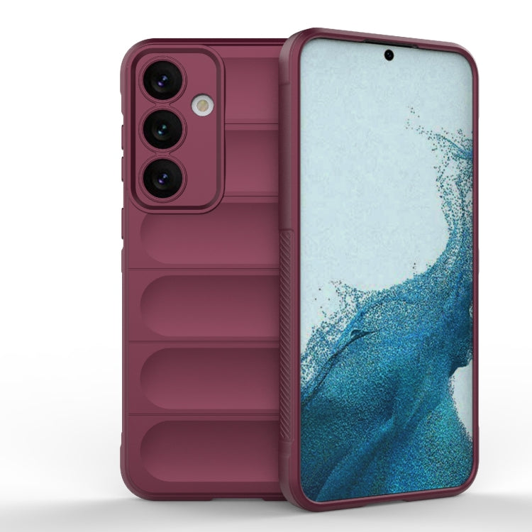 For Samsung Galaxy S24+ 5G Magic Shield TPU + Flannel Phone Case(Wine Red) - Galaxy S24+ 5G Cases by buy2fix | Online Shopping UK | buy2fix