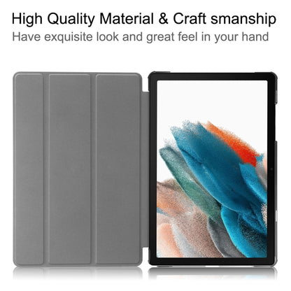 For Samsung Galaxy Tab A9 Custer Pure Color 3-Fold Holder Leather Tablet Case(Grey) - Others by buy2fix | Online Shopping UK | buy2fix