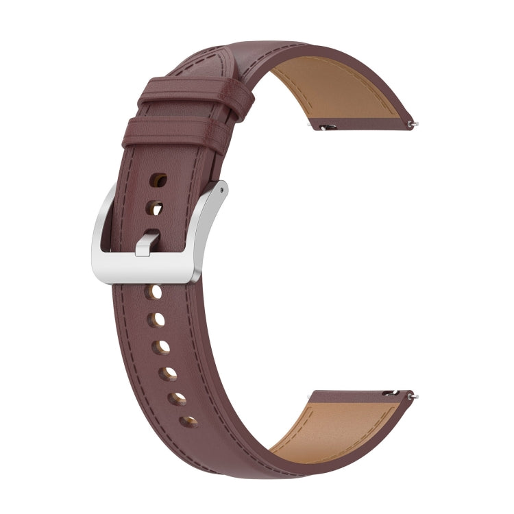 For Samsung Galaxy Watch 6 / 6 Classic Leather Replacement Watch Band(Dark Brown) - Watch Bands by buy2fix | Online Shopping UK | buy2fix