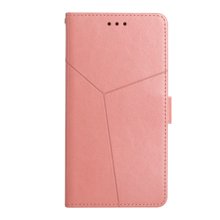 For Motorola Moto G Play 5G 2024 HT01 Y-shaped Pattern Flip Leather Phone Case(Pink) - Motorola Cases by buy2fix | Online Shopping UK | buy2fix