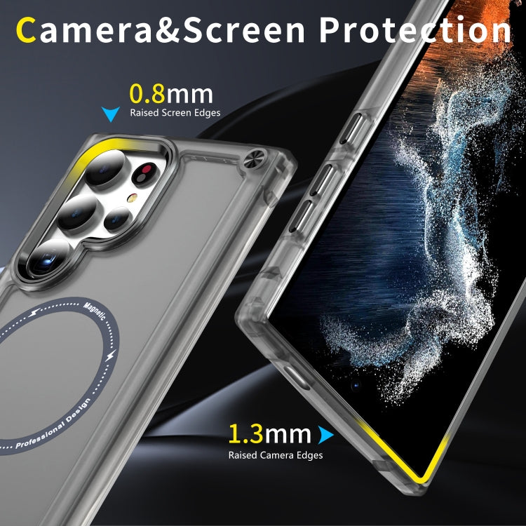 For Samsung Galaxy S25 Ultra 5G Skin Feel TPU + PC MagSafe Magnetic Phone Case(Transparent Black) - Galaxy S25 Ultra 5G Cases by buy2fix | Online Shopping UK | buy2fix