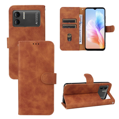 For Doogee X98 / X98 Pro Skin Feel Magnetic Flip Leather Phone Case(Brown) - More Brand by buy2fix | Online Shopping UK | buy2fix