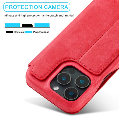 For iPhone 16 Pro LC.IMEEKE Hon Ancient Series Flip Leather Phone Case(Red) - iPhone 16 Pro Cases by LC.IMEEKE | Online Shopping UK | buy2fix