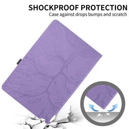 For Samsung Galaxy Tab S9 / S7 / S8 Tree Life Embossed Rotation Leather Tablet Case(Purple) - Galaxy Tab S9 Cases by buy2fix | Online Shopping UK | buy2fix