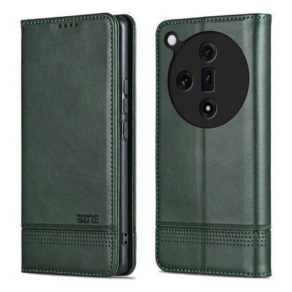 For OPPO Find X7 AZNS Magnetic Calf Texture Flip Leather Phone Case(Dark Green) - OPPO Cases by AZNS | Online Shopping UK | buy2fix