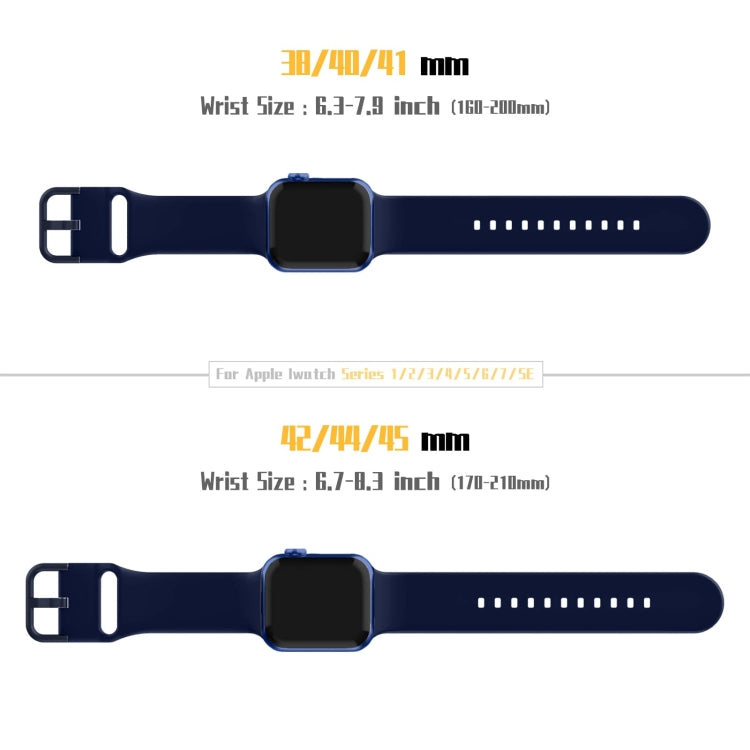 For Apple Watch 38mm Pin Buckle Silicone Watch Band(Midnight Blue) - Watch Bands by buy2fix | Online Shopping UK | buy2fix