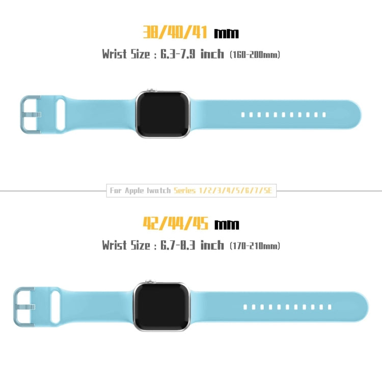 For Apple Watch Series 9 41mm Pin Buckle Silicone Watch Band(Light Blue) - Watch Bands by buy2fix | Online Shopping UK | buy2fix