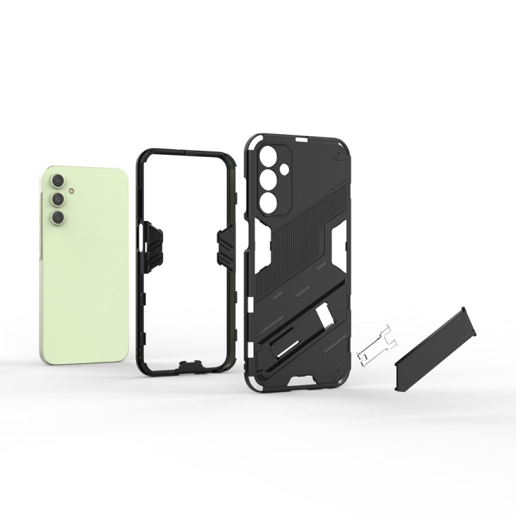For Samsung Galaxy A15 Punk Armor 2 in 1 PC + TPU Shockproof Phone Case with Invisible Holder(Green) - Galaxy Phone Cases by buy2fix | Online Shopping UK | buy2fix