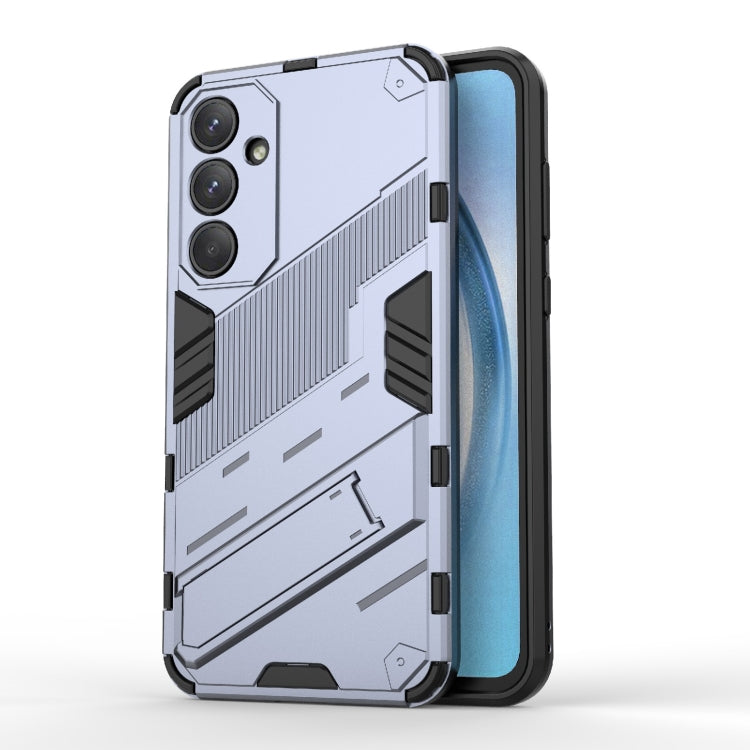 For Samsung Galaxy A55 5G Punk Armor 2 in 1 PC + TPU Shockproof Phone Case with Invisible Holder(Grey) - Galaxy Phone Cases by buy2fix | Online Shopping UK | buy2fix