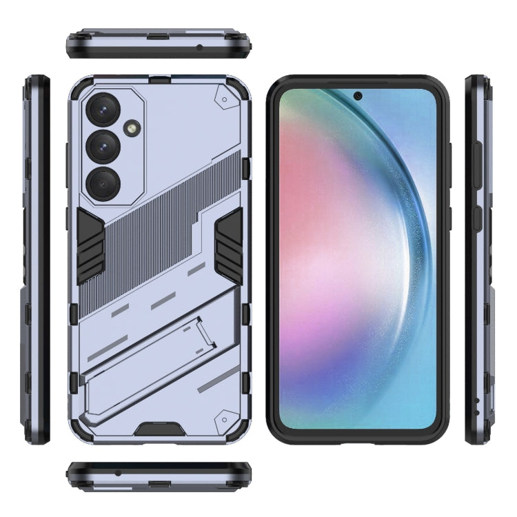 For Samsung Galaxy A55 5G Punk Armor 2 in 1 PC + TPU Shockproof Phone Case with Invisible Holder(Grey) - Galaxy Phone Cases by buy2fix | Online Shopping UK | buy2fix