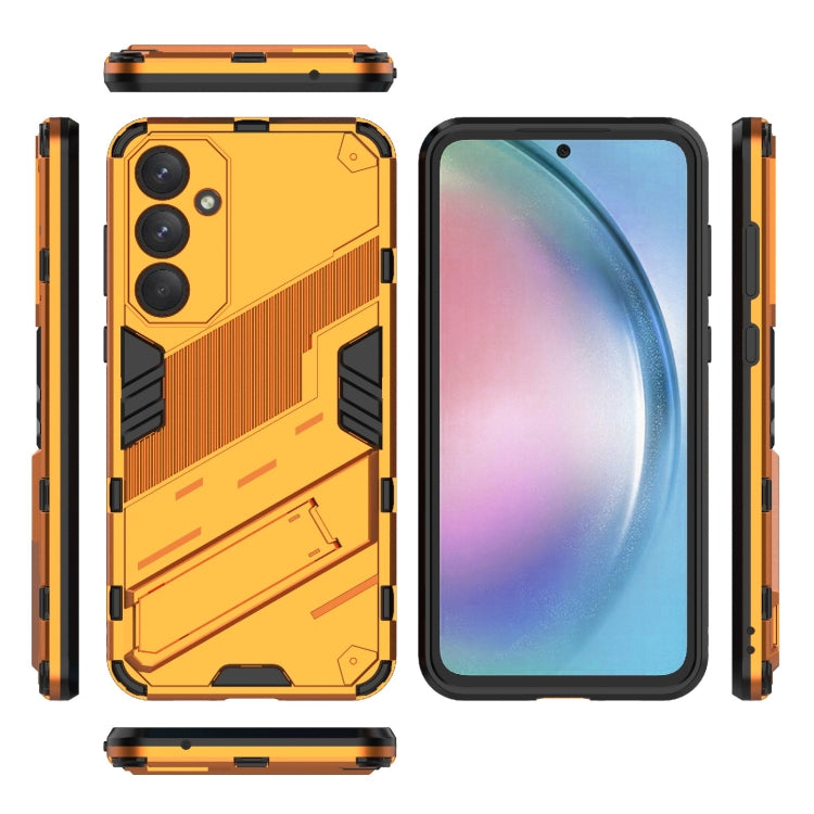 For Samsung Galaxy A55 5G Punk Armor 2 in 1 PC + TPU Shockproof Phone Case with Invisible Holder(Orange) - Galaxy Phone Cases by buy2fix | Online Shopping UK | buy2fix