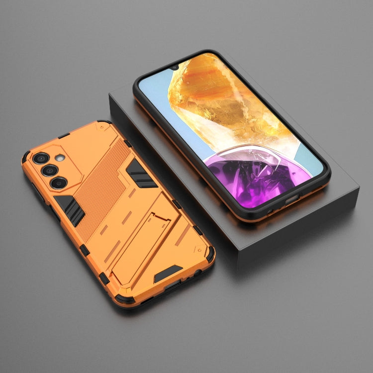 For Samsung Galaxy M15 5G Global Punk Armor 2 in 1 PC + TPU Shockproof Phone Case with Invisible Holder(Orange) - Galaxy Phone Cases by buy2fix | Online Shopping UK | buy2fix