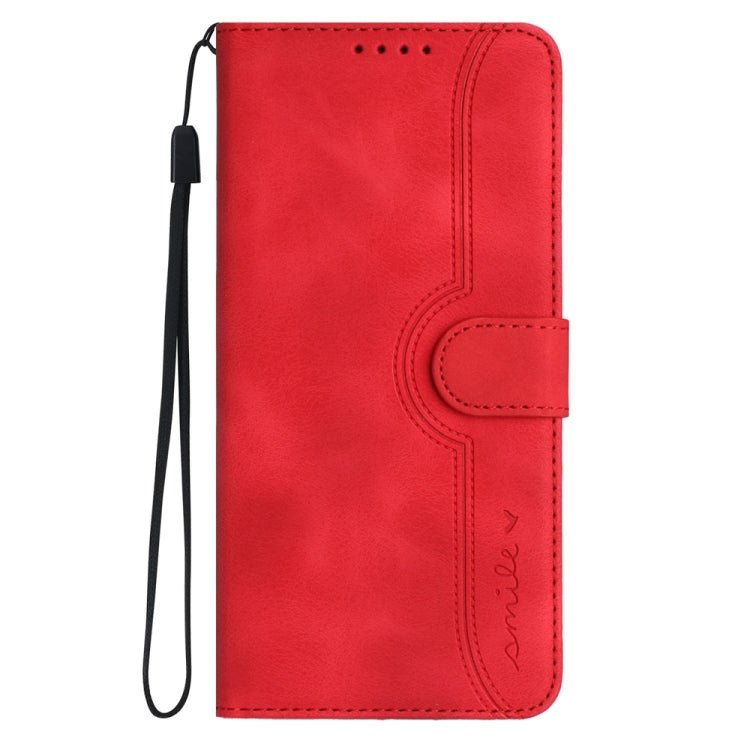 For iPhone 16 Pro Heart Pattern Skin Feel Leather Phone Case(Red) - iPhone 16 Pro Cases by buy2fix | Online Shopping UK | buy2fix