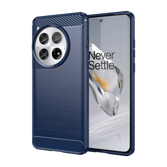 For OnePlus 12 Carbon Fiber Brushed Texture TPU Phone Case(Blue) - OnePlus Cases by buy2fix | Online Shopping UK | buy2fix