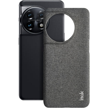 For OnePlus 11 5G imak Ruiyi Series Cloth Texture PU + PC Phone Case(Dark Grey) - OnePlus Cases by imak | Online Shopping UK | buy2fix