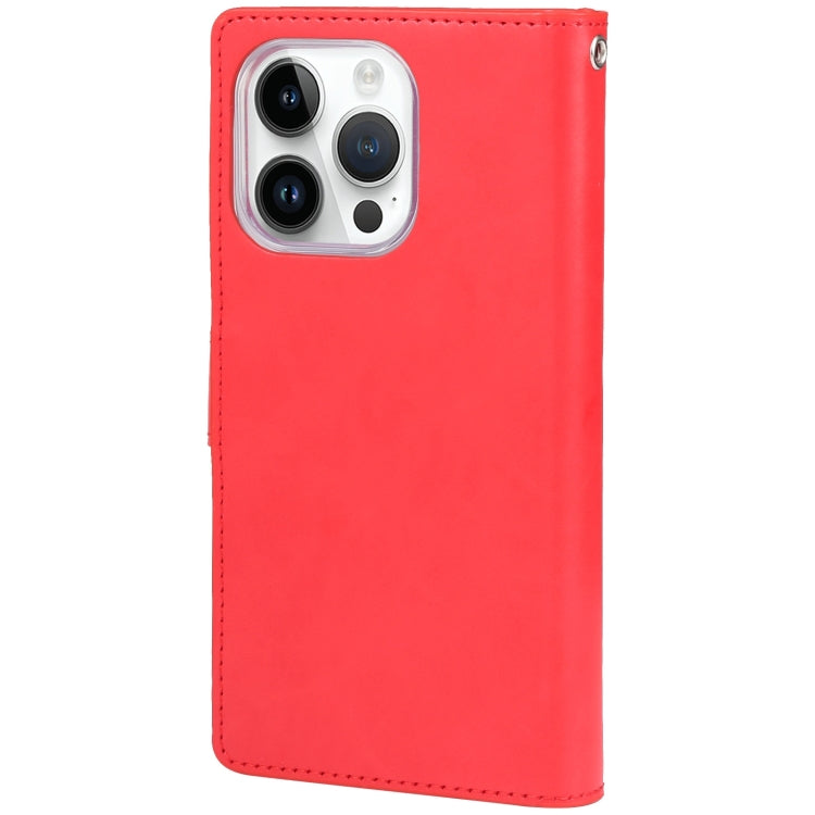 For iPhone 15 Pro Max GOOSPERY MANSOOR DIARY 9 Card Slots Leather Phone Case(Red) - iPhone 15 Pro Max Cases by GOOSPERY | Online Shopping UK | buy2fix