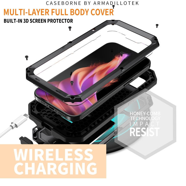 For iPhone 15 Plus R-JUST Sliding Camera IP54 Life Waterproof Holder Phone Case(Black) - iPhone 15 Plus Cases by R-JUST | Online Shopping UK | buy2fix