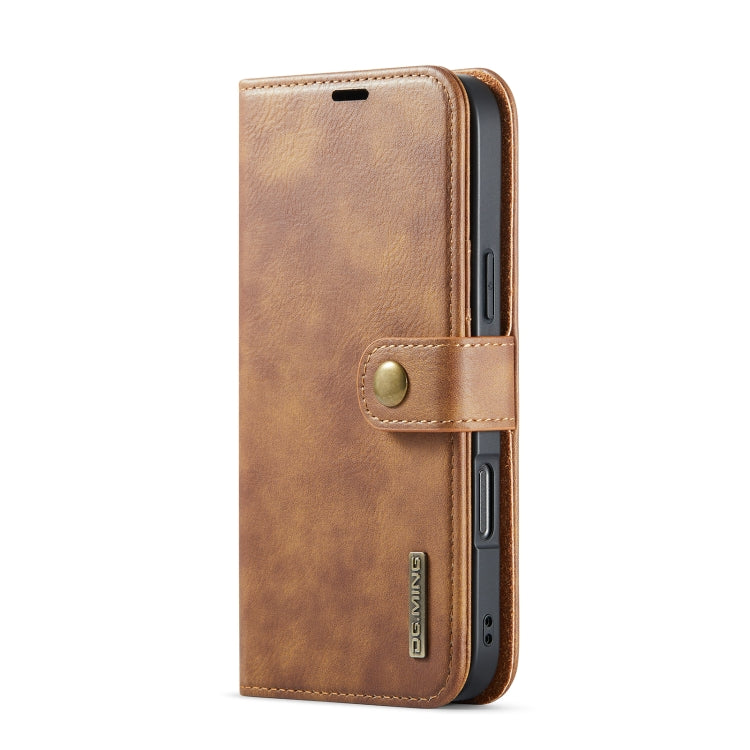 For iPhone 16 Pro DG.MING Crazy Horse Texture Detachable Magnetic Leather Phone Case(Brown) - iPhone 16 Pro Cases by DG.MING | Online Shopping UK | buy2fix