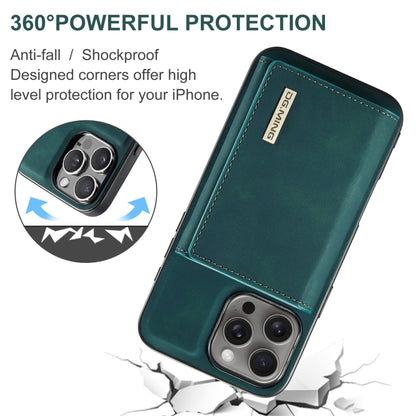 For iPhone 16 Pro DG.MING M1 Series 3-Fold Multi Card Wallet Leather Phone Case(Green) - iPhone 16 Pro Cases by DG.MING | Online Shopping UK | buy2fix