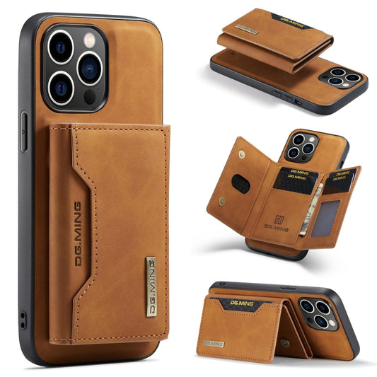 For iPhone 15 Pro Max DG.MING M2 Series 3-Fold Card Bag Wallet Leather Phone Case(Brown) - iPhone 15 Pro Max Cases by DG.MING | Online Shopping UK | buy2fix