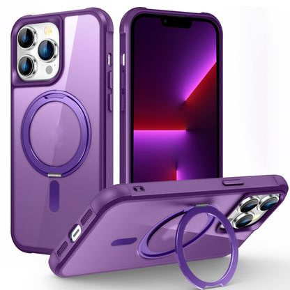 For iPhone 13 Pro MagSafe Magnetic Rotating Holder Phone Case(Purple) - iPhone 13 Pro Cases by buy2fix | Online Shopping UK | buy2fix