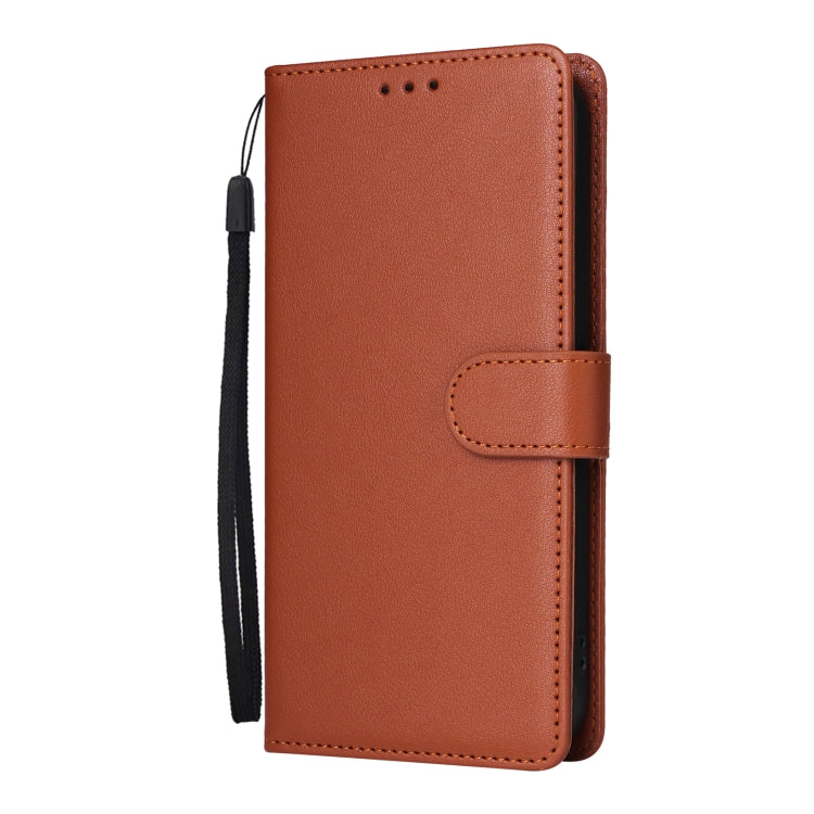 For iPhone 16 Pro Multifunctional Horizontal Flip Leather Phone Case with Three Card Slots(Brown) - iPhone 16 Pro Cases by buy2fix | Online Shopping UK | buy2fix