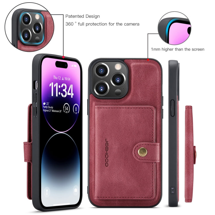 For iPhone 15 Pro Max JEEHOOD Retro Magnetic Detachable Leather Phone Case(Red) - iPhone 15 Pro Max Cases by JEEHOOD | Online Shopping UK | buy2fix