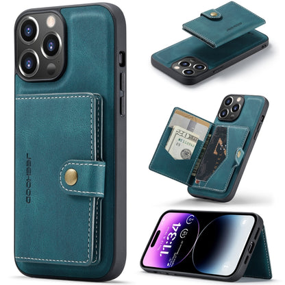 For iPhone 15 Pro Max JEEHOOD Retro Magnetic Detachable Leather Phone Case(Blue) - iPhone 15 Pro Max Cases by JEEHOOD | Online Shopping UK | buy2fix