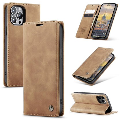 For iPhone 15 Pro Max CaseMe 013 Multifunctional Horizontal Flip Leather Phone Case(Brown) - iPhone 15 Pro Max Cases by CaseMe | Online Shopping UK | buy2fix