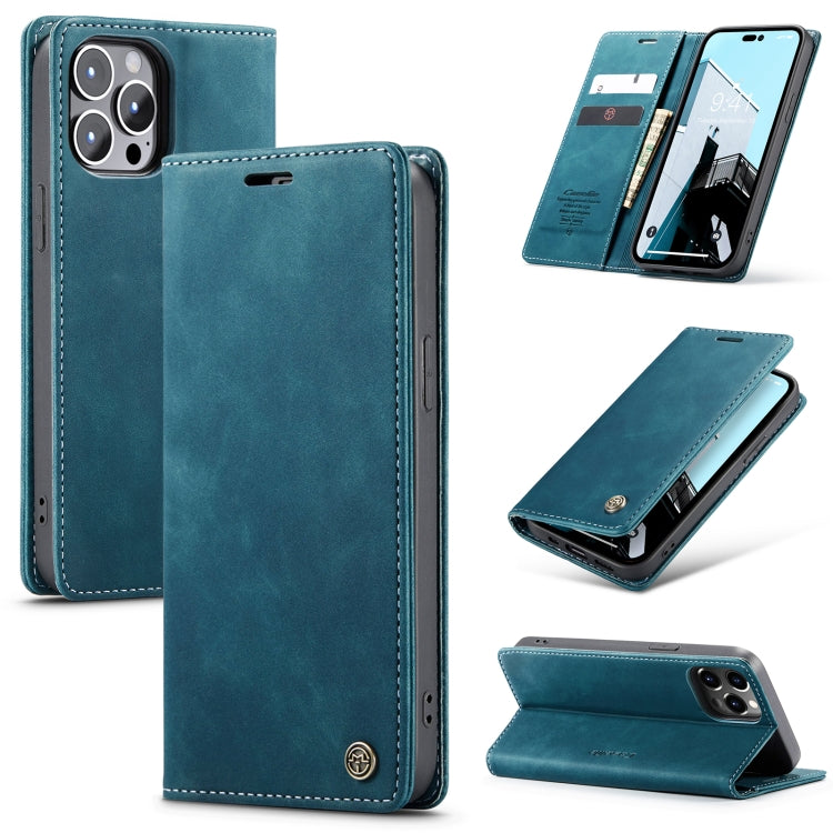 For iPhone 15 Pro CaseMe 013 Multifunctional Horizontal Flip Leather Phone Case(Blue) - iPhone 15 Pro Cases by CaseMe | Online Shopping UK | buy2fix